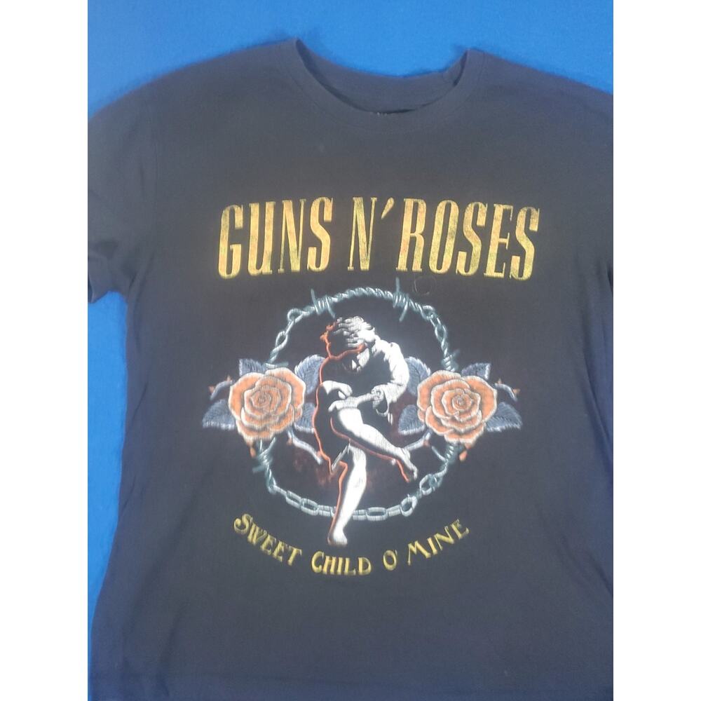 Guns N Roses Women Top L Black T-Shirt Sweet Child O Mine Graphic Short Sleeve - Picture 10 of 12